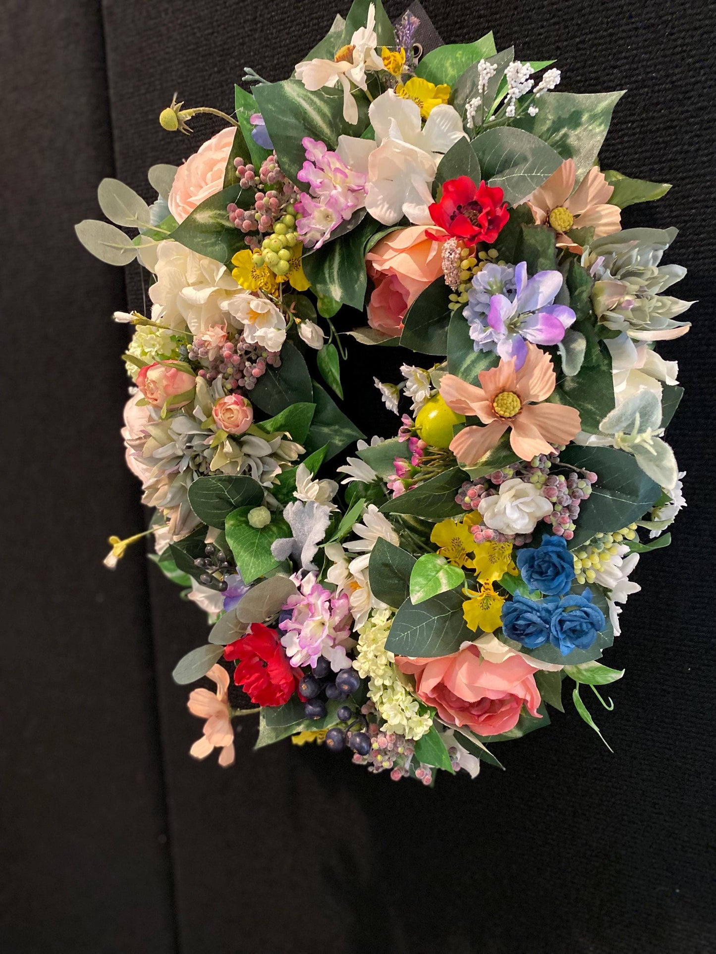 Victorian Oval Wreath,  Soft Pink, Mauve Pink, Artificial , Beautiful Touch!