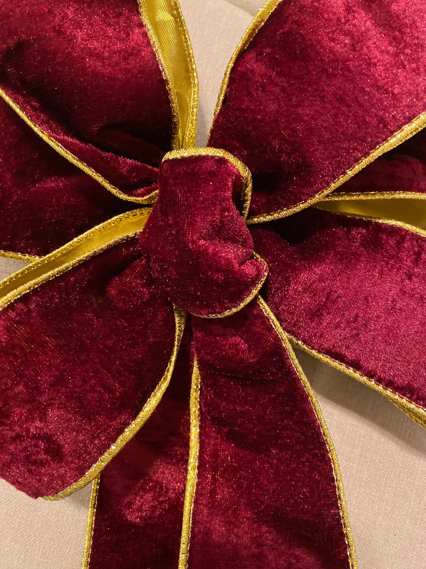 Red Velvet Set of 4pc,  Christmas Red Velvet Wreath, Garland and 2 Topiaries. FREE SHIPPING. Cordless, Pre-lit, pre- Decorated.