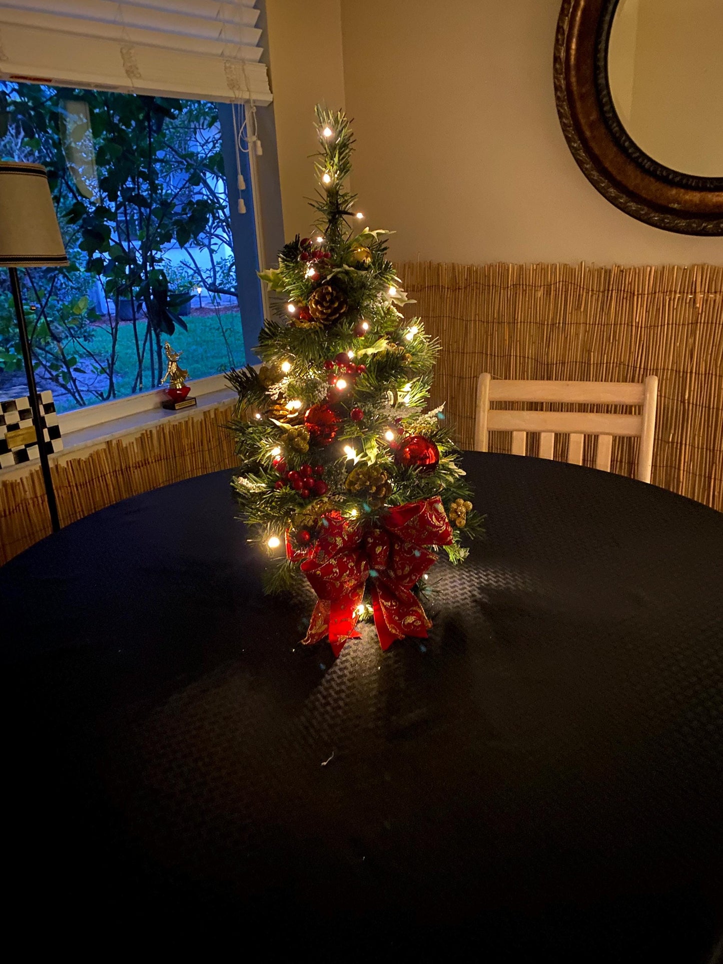 Handmade Tabletop Christmas Tree, LED Lights, Timer, 24"