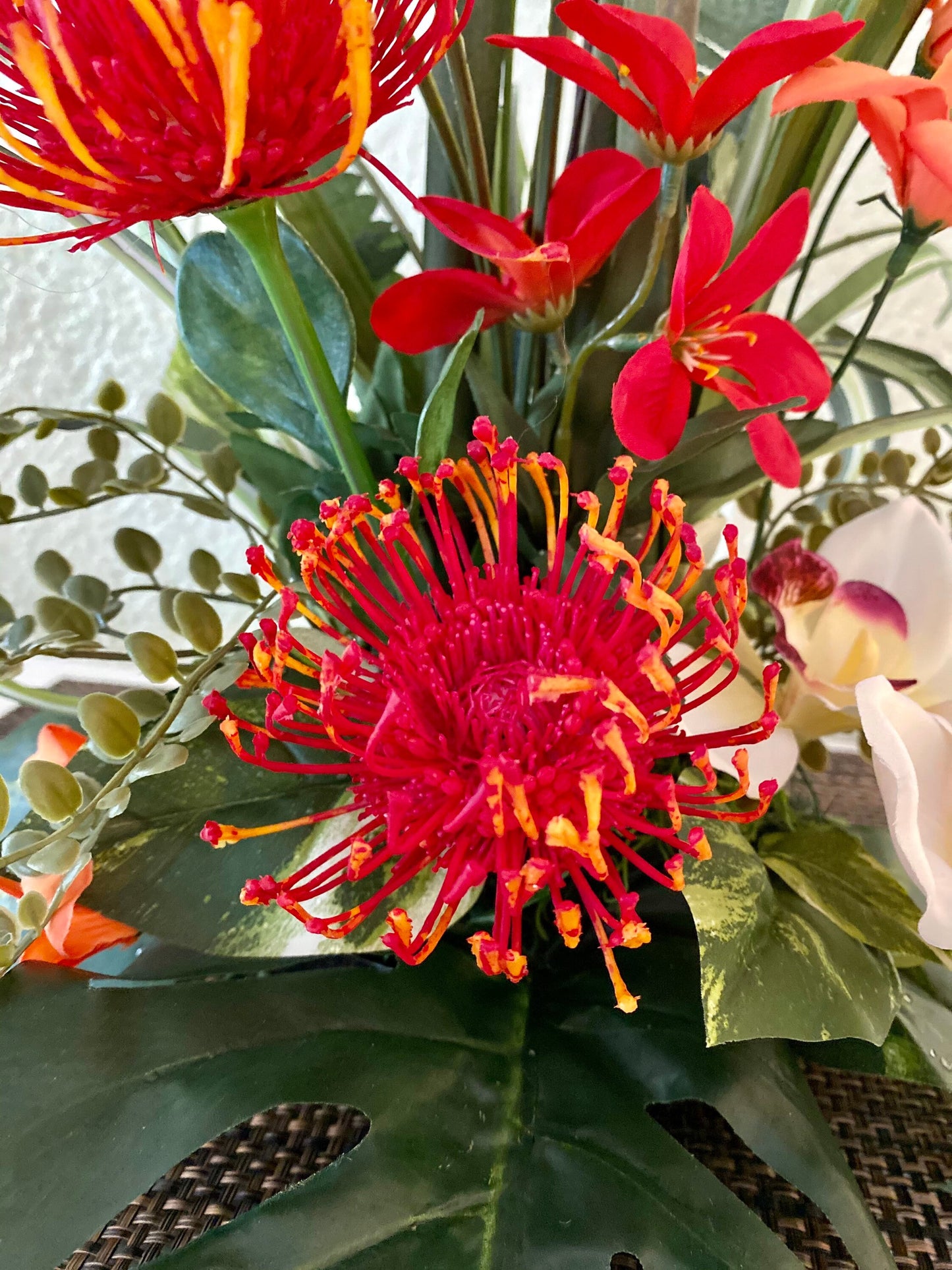 Artificial Bird of Paradise Floral Arrangement, Tropical Centerpiece, 28"