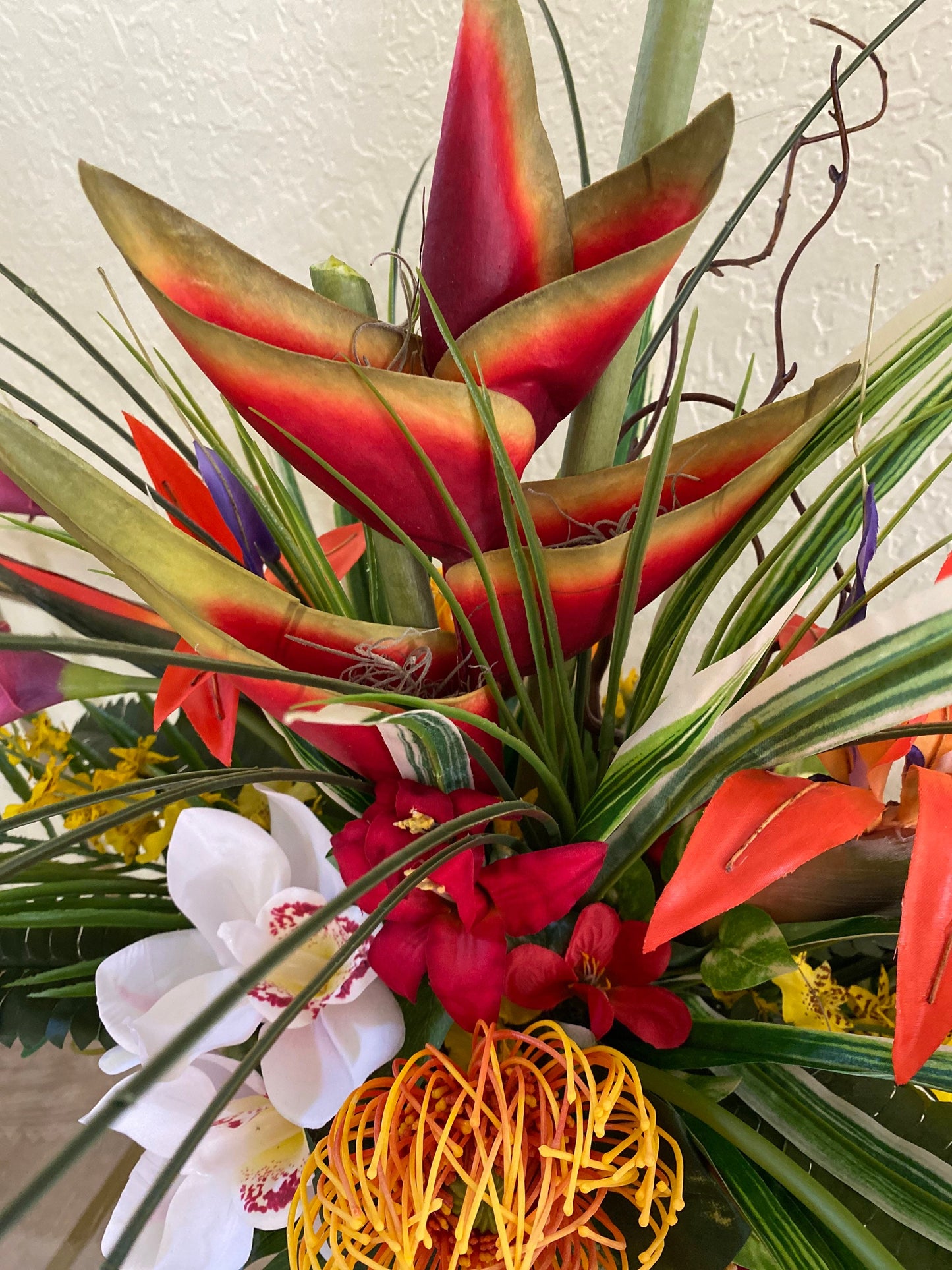 Exotic Floral Arrangement: Heliconia, Bird of Paradise Centerpiece