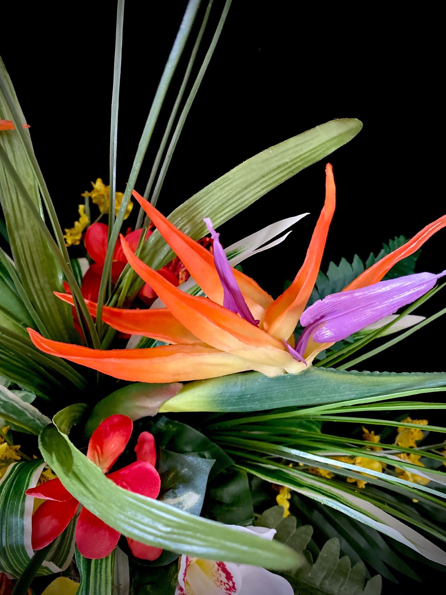 Must Have ! 30x1 3 x 13   For Dining Table. Tropical Centerpiece. Bird of Paradise, Arrangement, Artificial, Faux, Silk,
