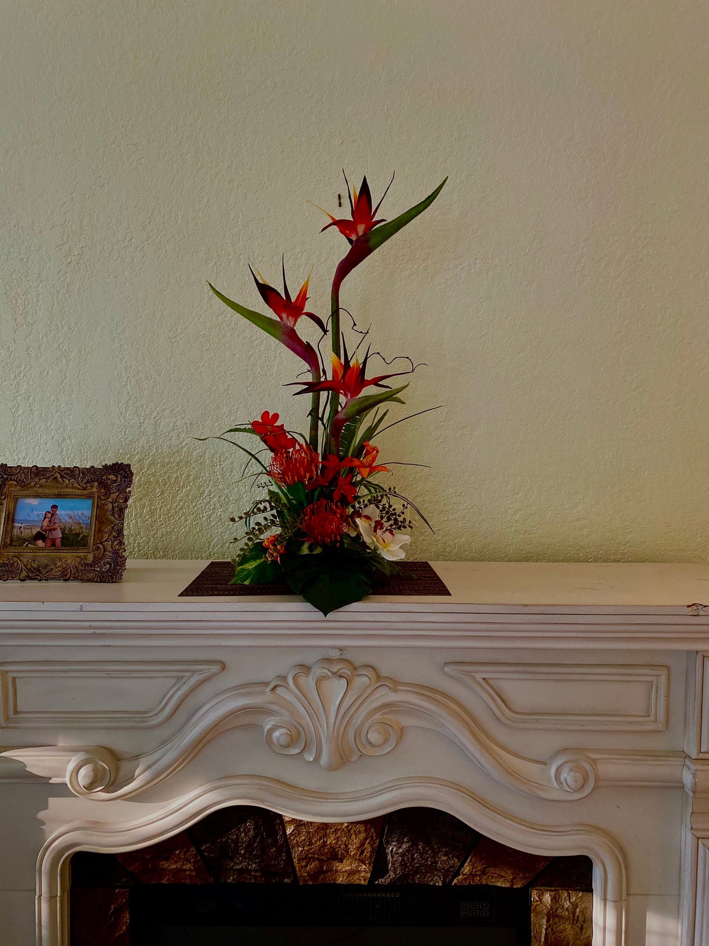 Artificial Bird of Paradise Floral Arrangement, Tropical Centerpiece, 28"