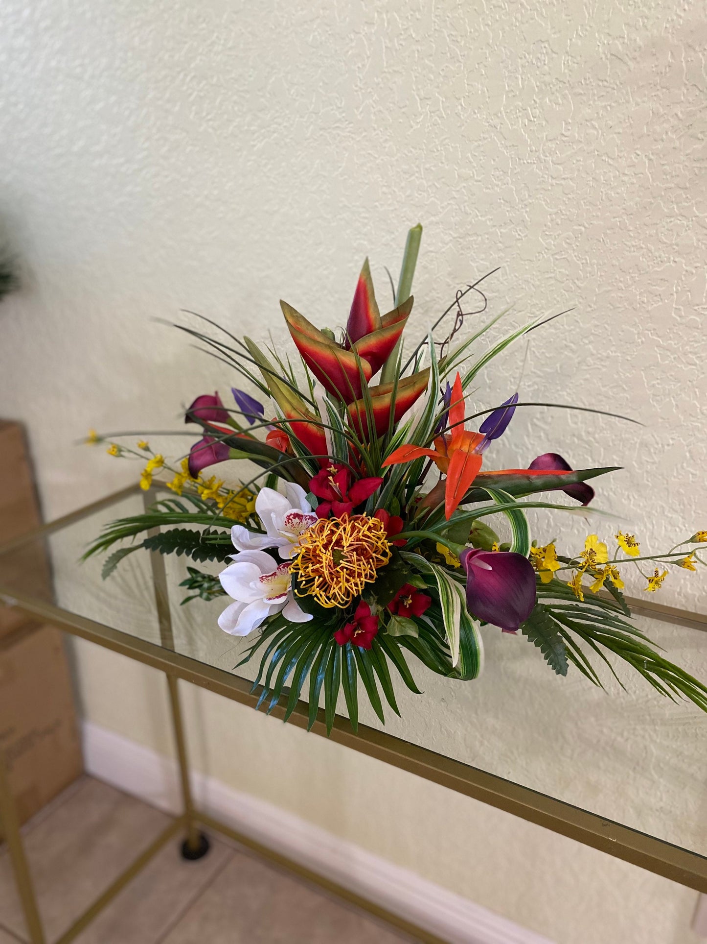 Exotic Floral Arrangement: Heliconia, Bird of Paradise Centerpiece