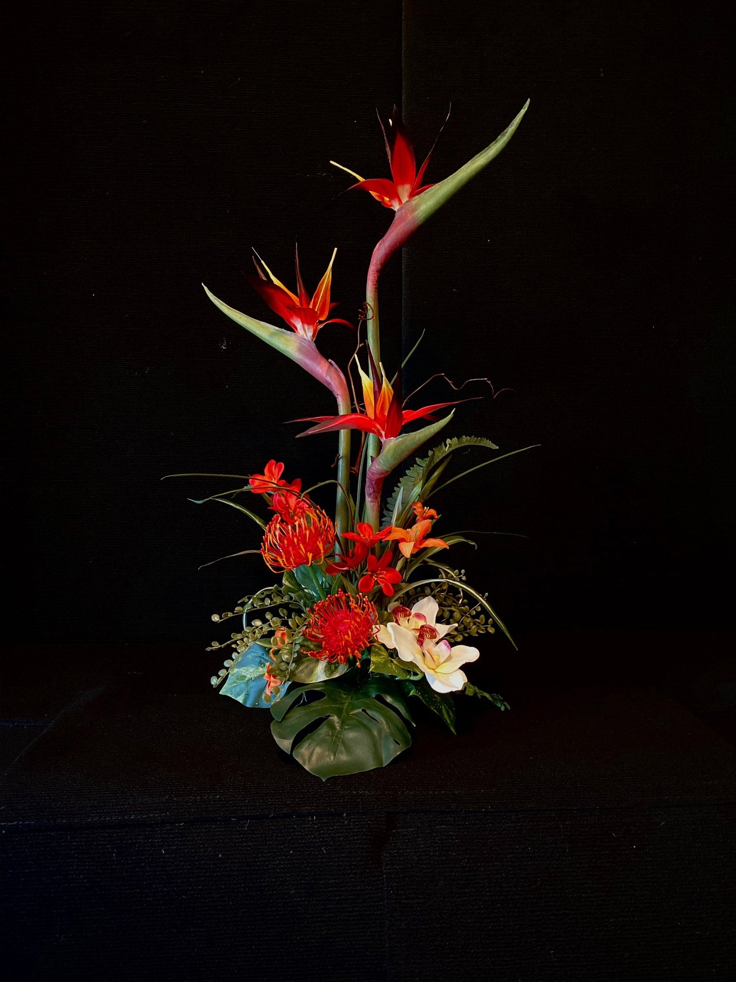 Artificial Bird of Paradise Floral Arrangement, Tropical Centerpiece, 28"