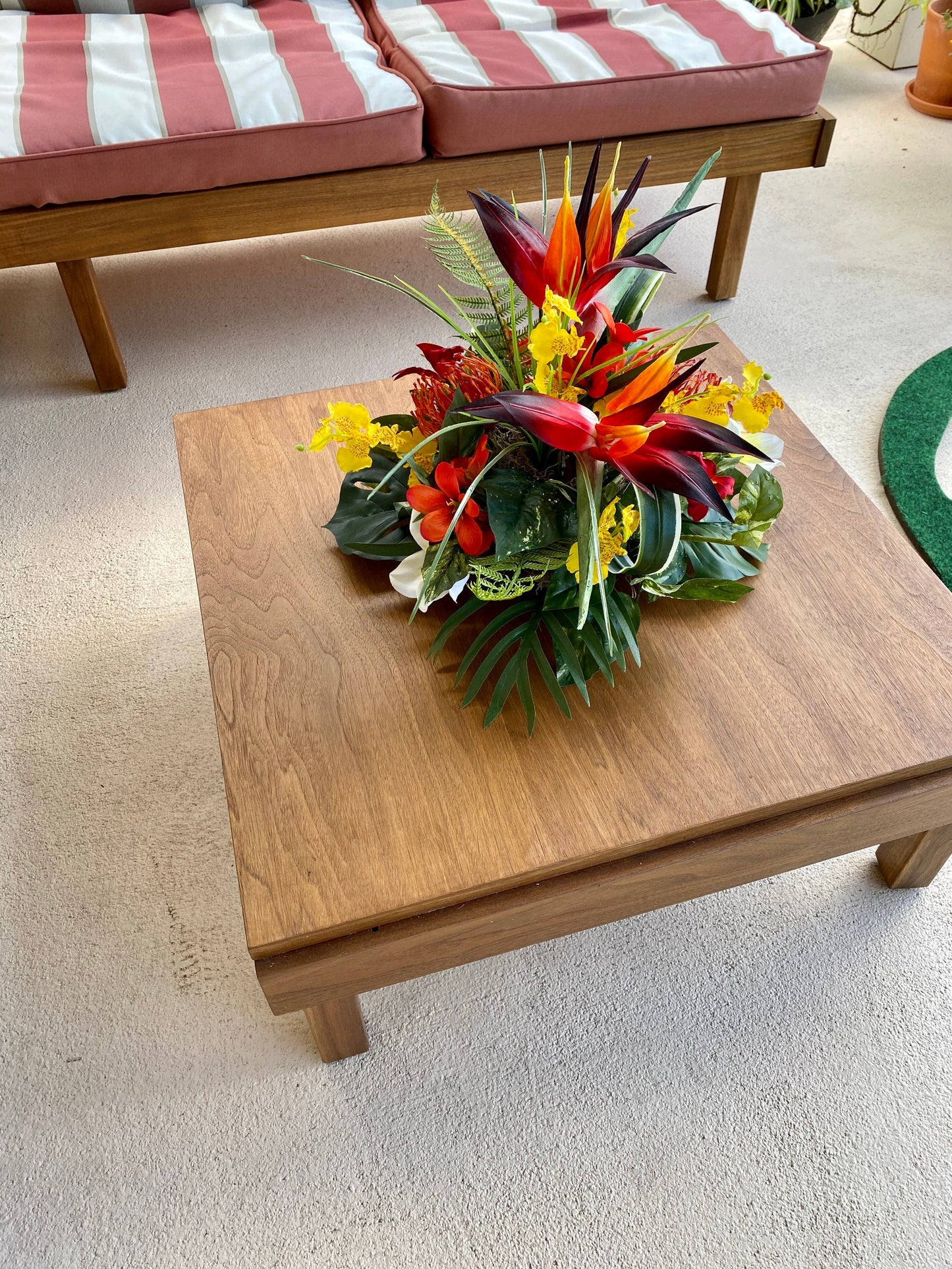 Tropical Floral Centerpiece, Bird of Paradise, Cymbidium Orchid