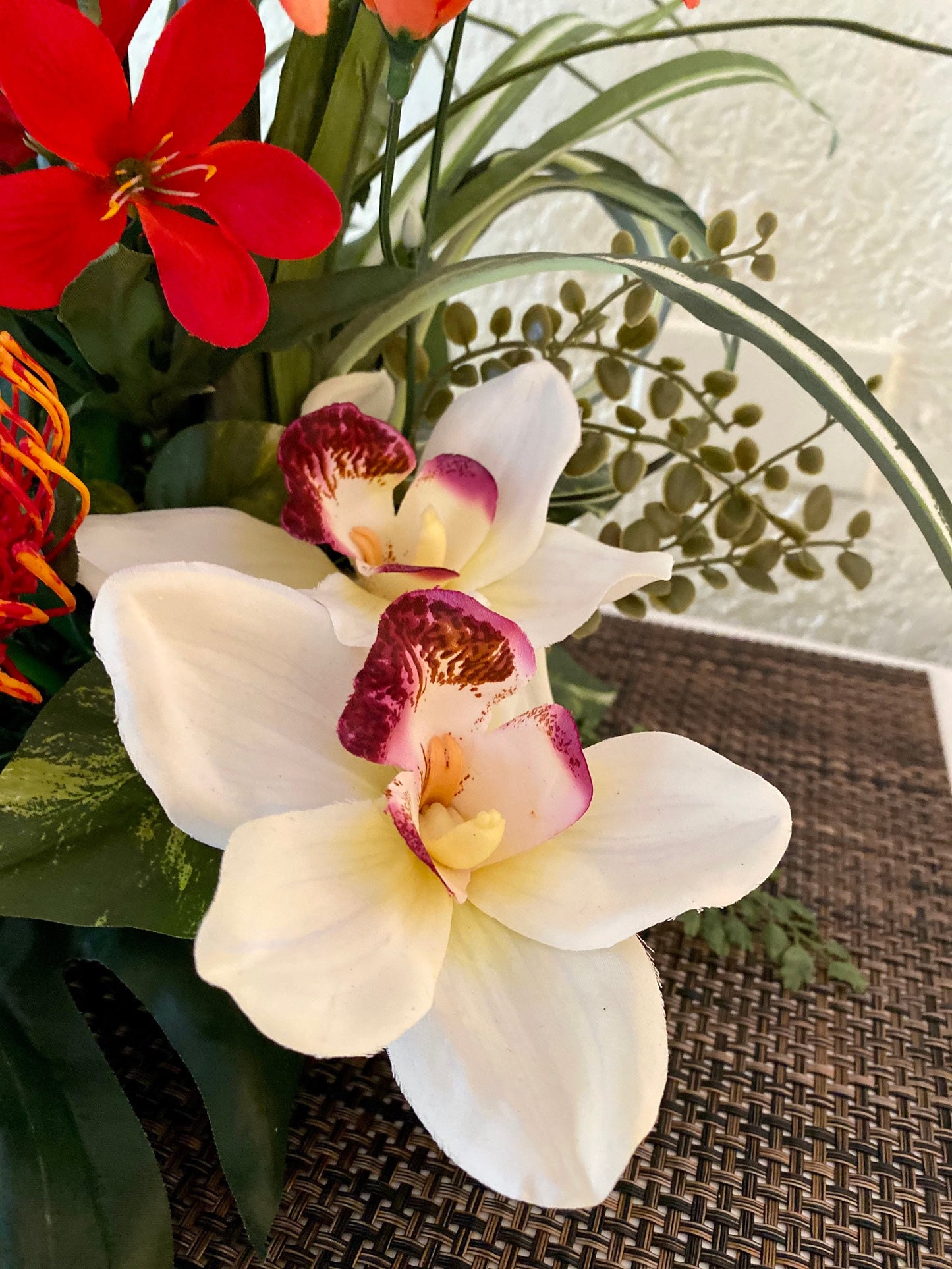 Artificial Bird of Paradise Floral Arrangement, Tropical Centerpiece, 28"