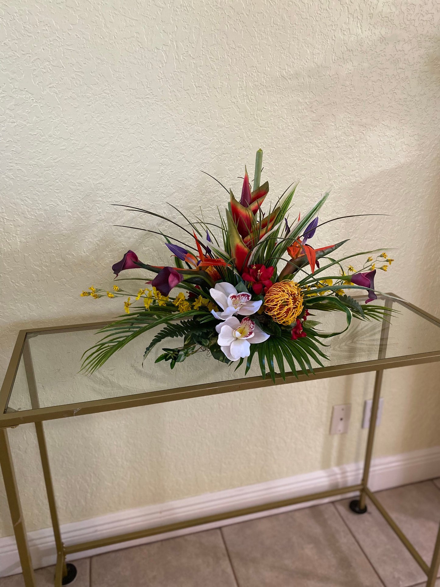 Exotic Floral Arrangement: Heliconia, Bird of Paradise Centerpiece