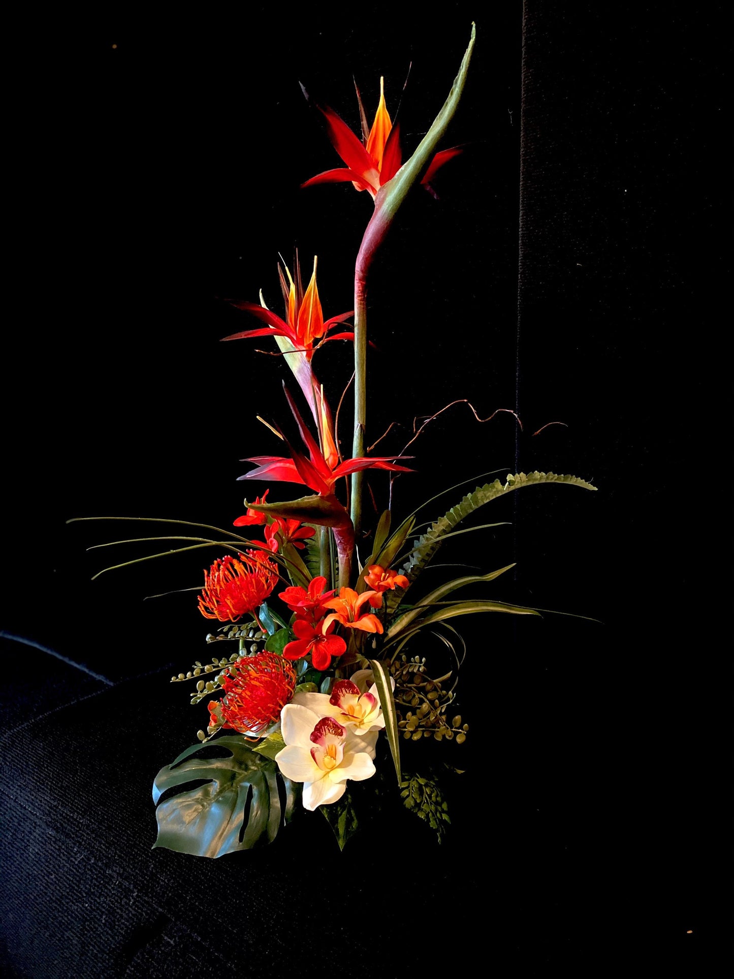 Artificial Bird of Paradise Floral Arrangement, Tropical Centerpiece, 28"