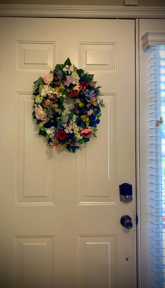 Victorian Oval Wreath,  Soft Pink, Mauve Pink, Artificial , Beautiful Touch!
