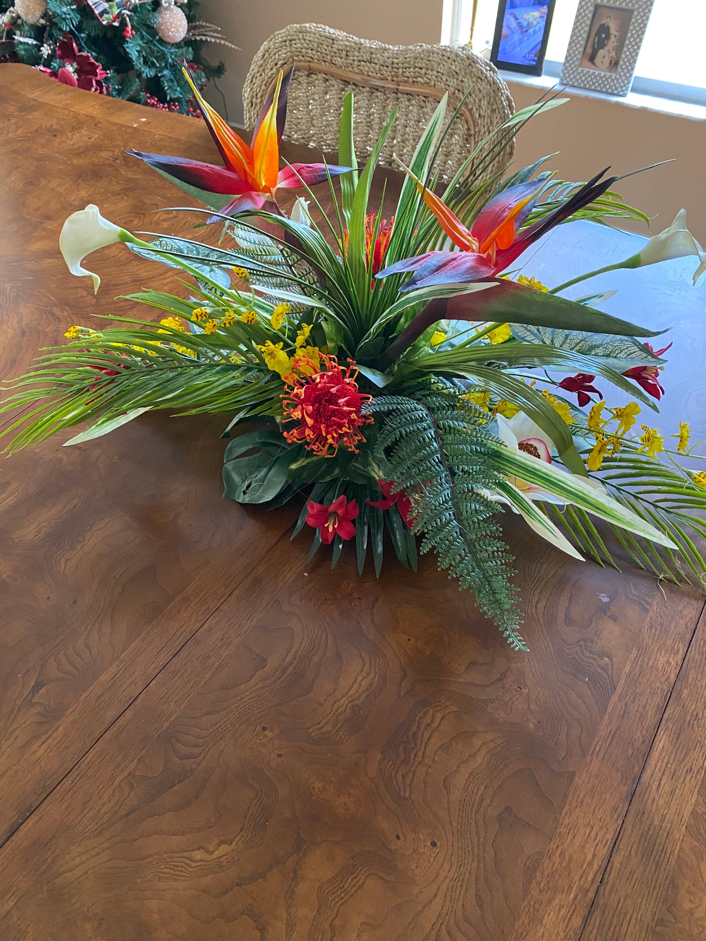 Bird of Paradise Centerpiece, Artificial Home Decor, Dining Table Decoration, Luxury Tropical Centerpiece, Tr