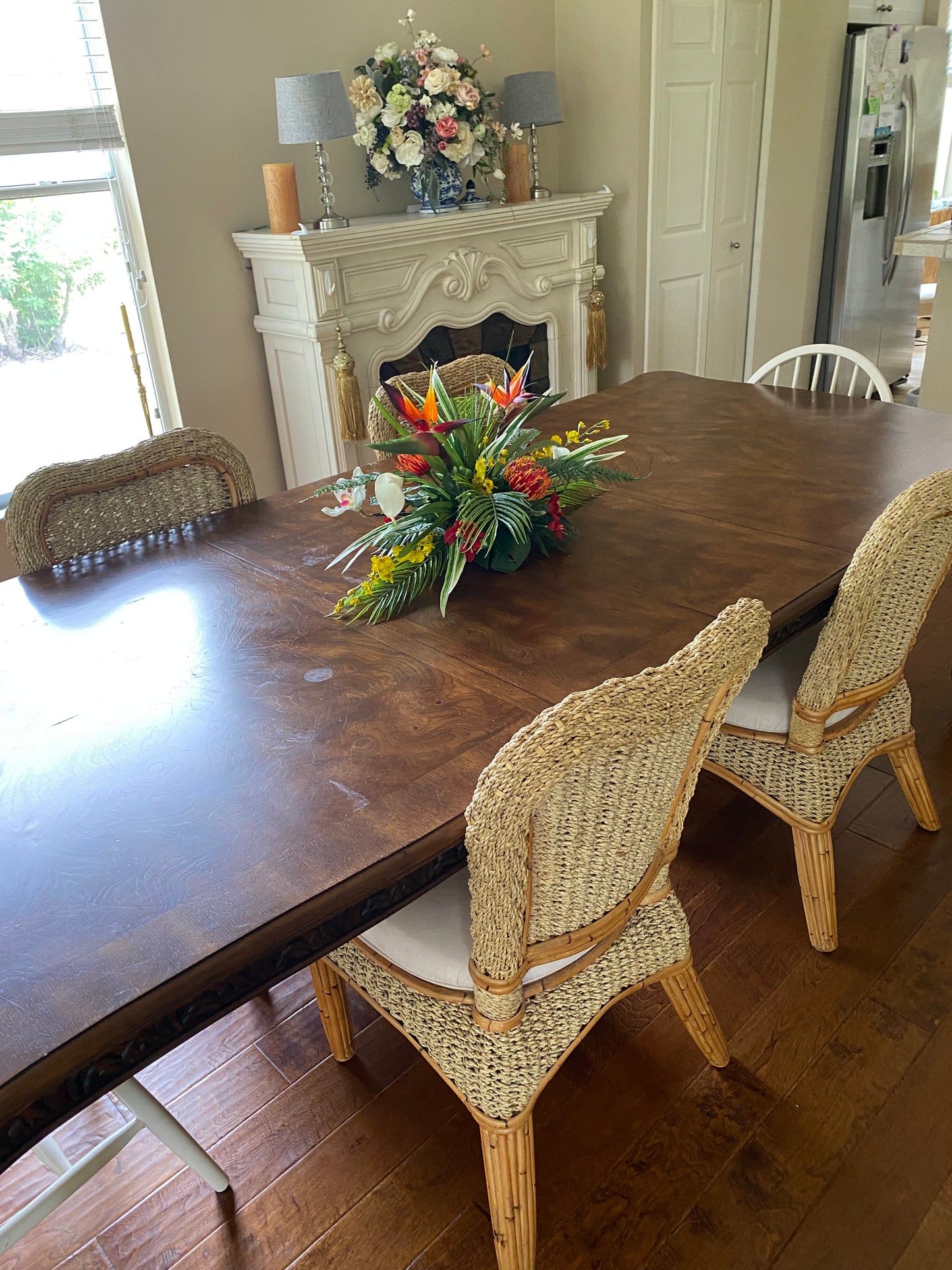 Bird of Paradise Centerpiece, Artificial Home Decor, Dining Table Decoration, Luxury Tropical Centerpiece, Tr