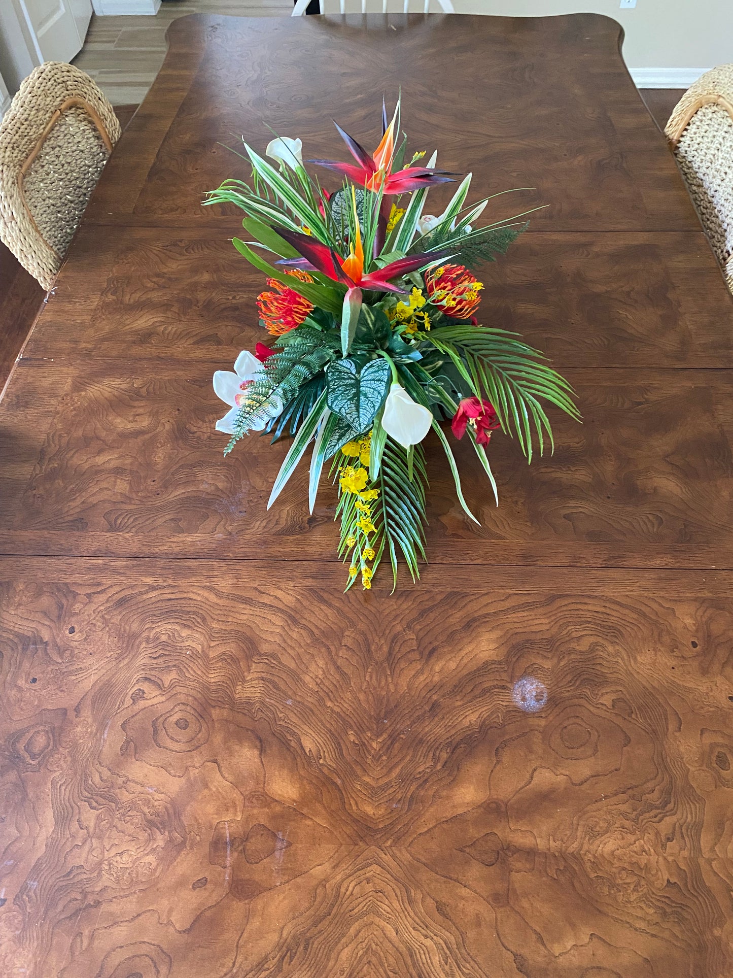 Bird of Paradise Centerpiece, Artificial Home Decor, Dining Table Decoration, Luxury Tropical Centerpiece, Tr
