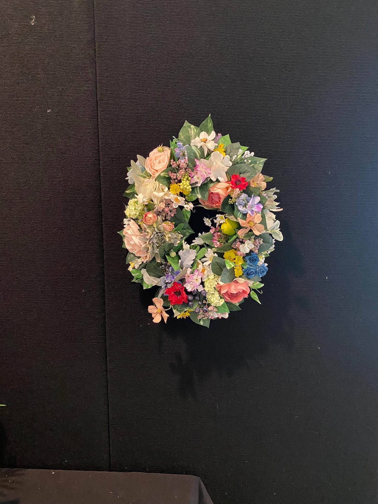 Victorian Oval Wreath,  Soft Pink, Mauve Pink, Artificial , Beautiful Touch!