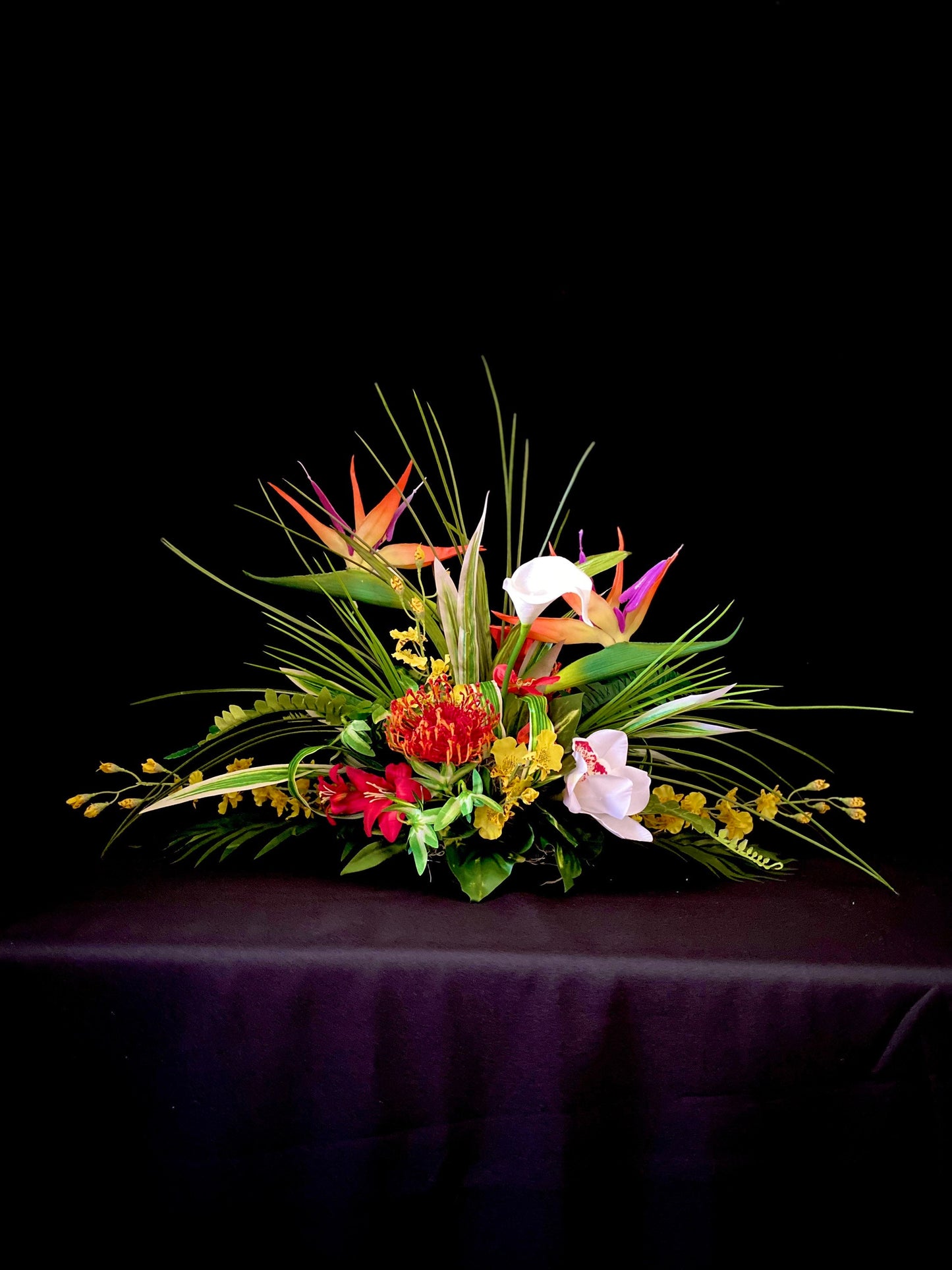 Must Have ! 30x1 3 x 13   For Dining Table. Tropical Centerpiece. Bird of Paradise, Arrangement, Artificial, Faux, Silk,