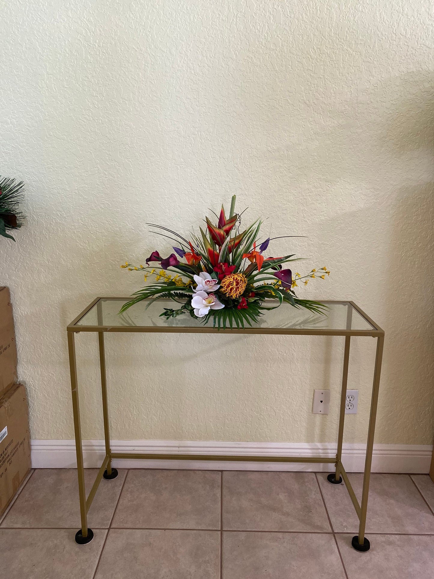 Exotic Floral Arrangement: Heliconia, Bird of Paradise Centerpiece