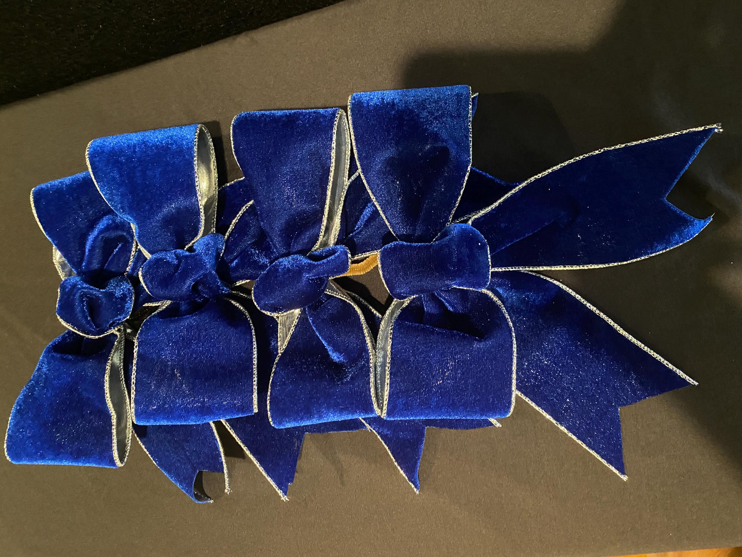 Christmas Bow,  "4 pc set Royal Blue  Ribbon Trimmings  Beautiful Cute Bows, Holiday Ribbons, Fabulous Shape, Best Bows!!!  FREE SHIPPING,