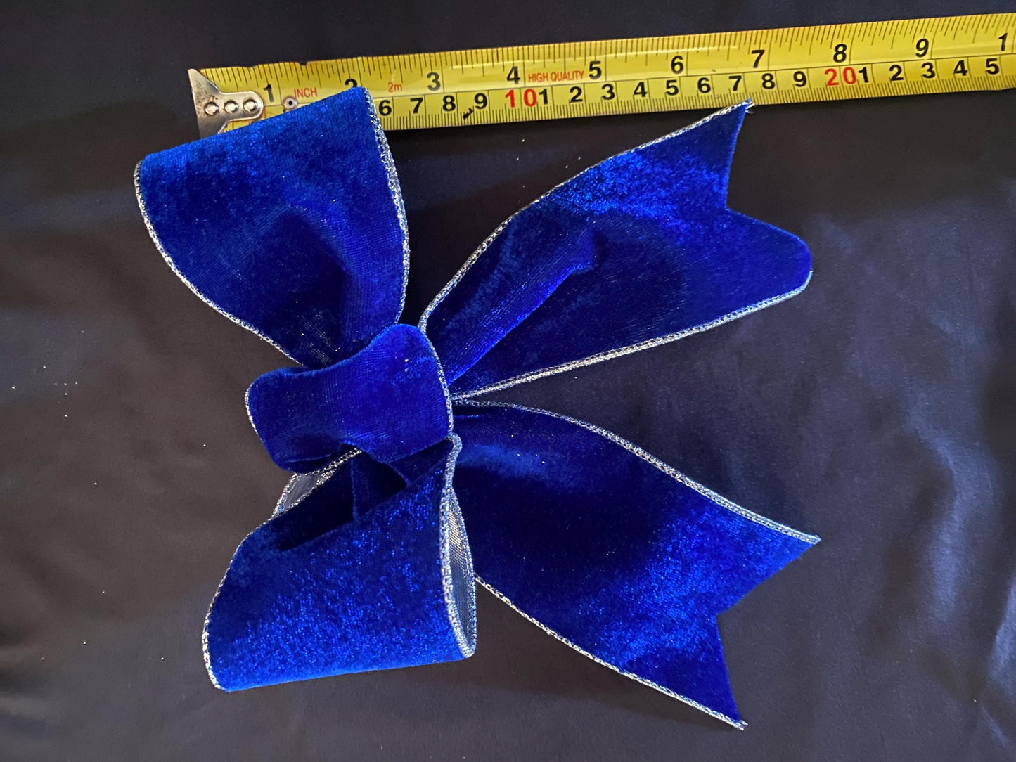Christmas Bow,  "4 pc set Royal Blue  Ribbon Trimmings  Beautiful Cute Bows, Holiday Ribbons, Fabulous Shape, Best Bows!!!  FREE SHIPPING,