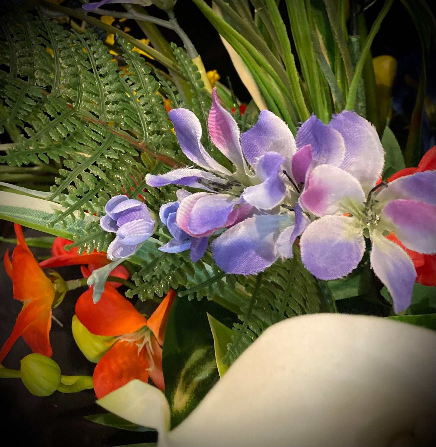 Blue and Blue  Floral Centerpiece, Tropical Bird of Paradise Arrangement. Artificial