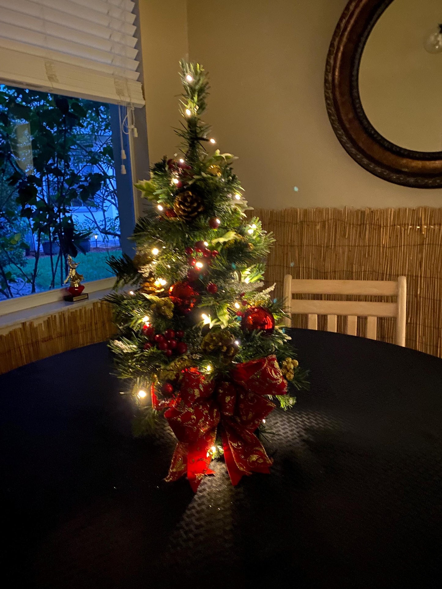 Handmade Tabletop Christmas Tree, LED Lights, Timer, 24"