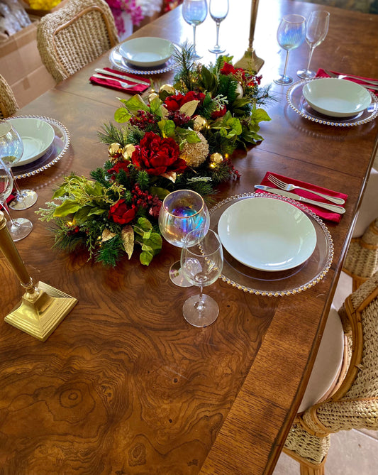 Exquisite Holiday Table Runner 3 feet . 48 LED Cordless Light with Timer