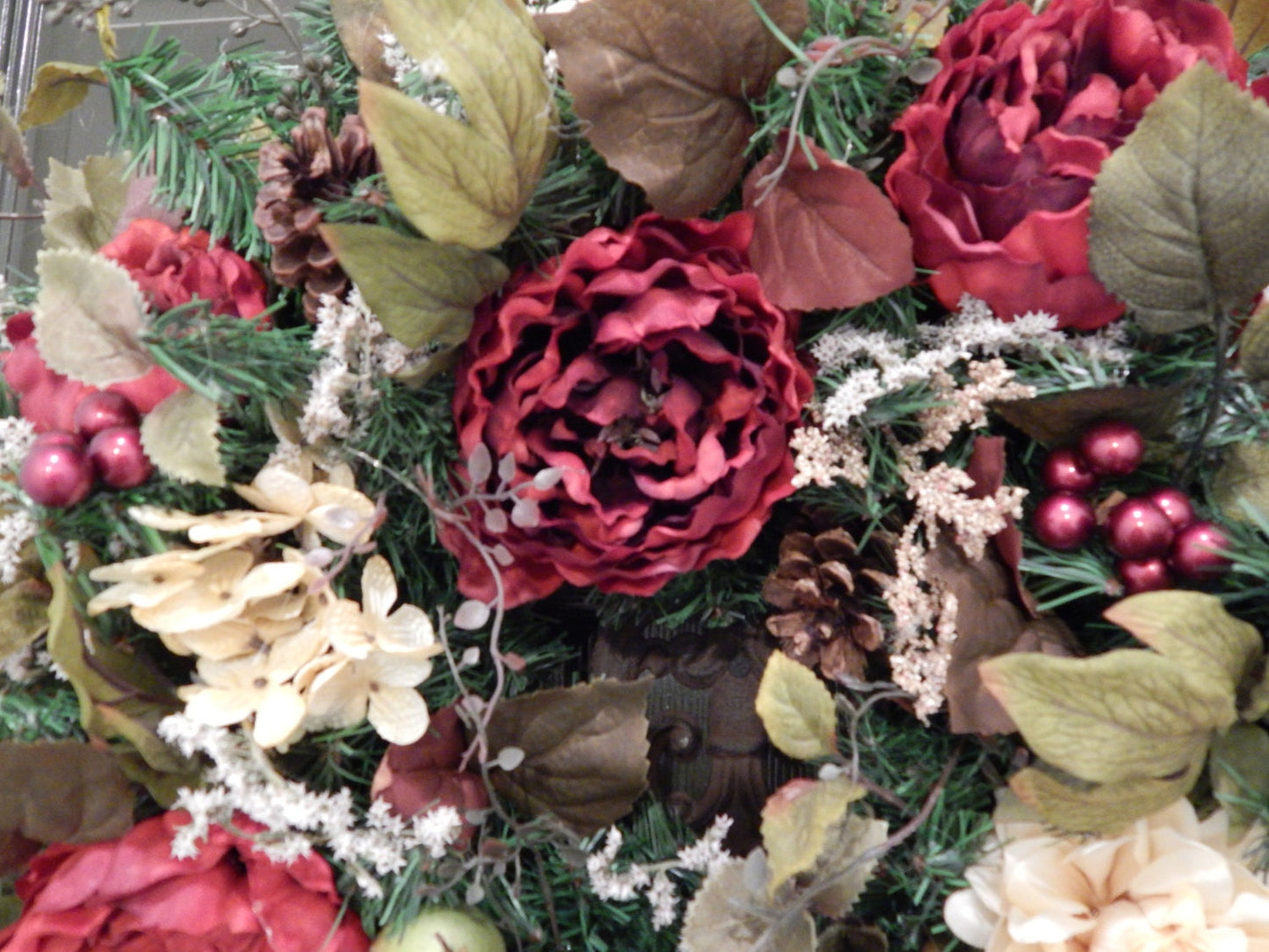 Red Peony Wreath, Summer Door Decor, Everyday Wreath
