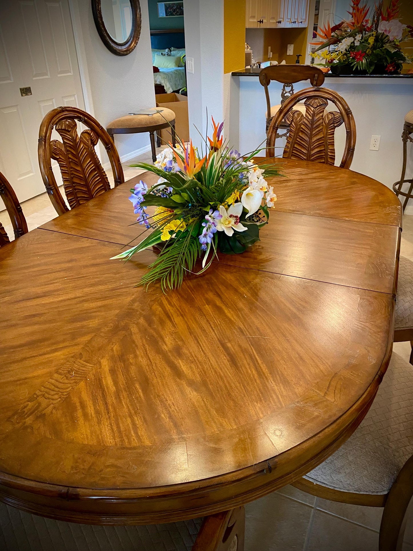 Must Have Lavender ! 30x1 3 x 13   For Dining Table. Tropical Centerpiece. Bird of Paradise, Arrangement, Artificial, Faux, Silk,
